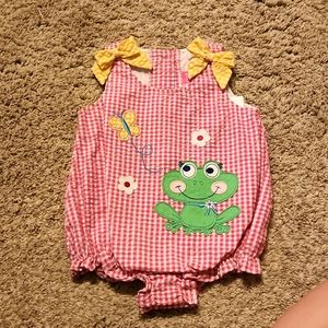 Baby gingham pink bubble size 12 month